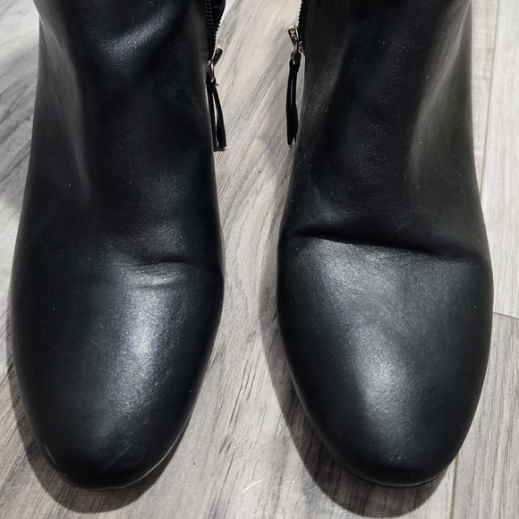 Zara Black Ankle Heel Boots Sz 40 Fit Like 8.5 - Picture 5 of 14